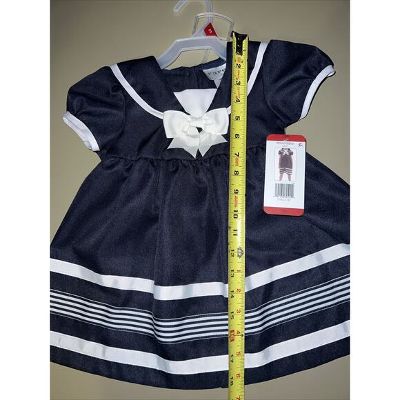 Rare Editions Girls Dress With Shorts 2-Piece Set Navy 18M - Picture 8 of 10